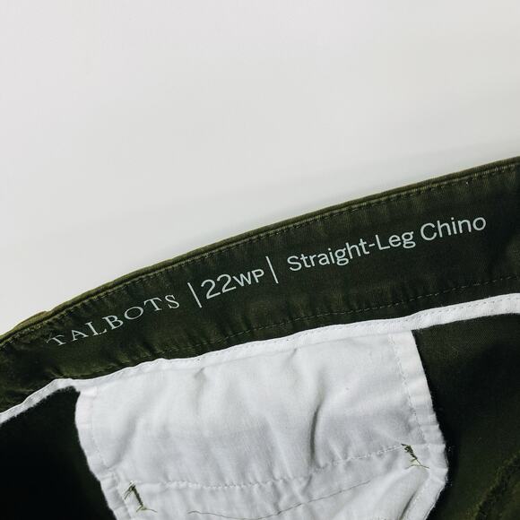 Talbots Size 22 Petite Straight Leg Chino Pants Brown Cotton Blend - Picture 3 of 4